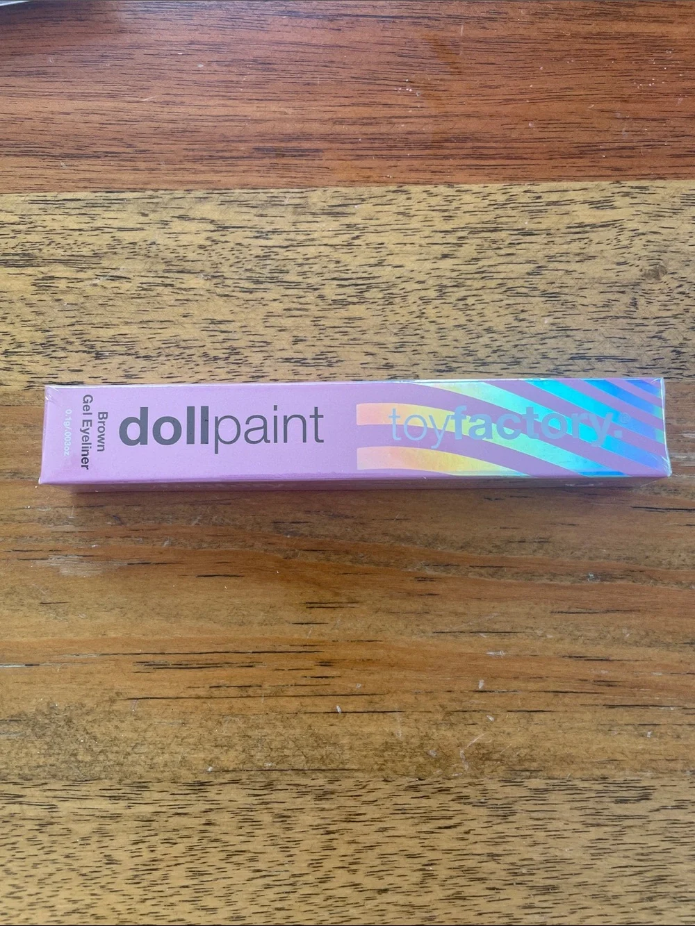 Toy Factory Dollpaint Brown Gel Eyeliner Makeup Brush Set with Pink Satin Pouch